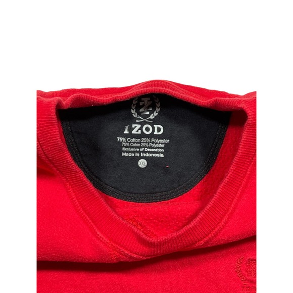 Men's Red Izod Distressed Everyday Basic Sweatshirt Size XXL - Picture 4 of 4